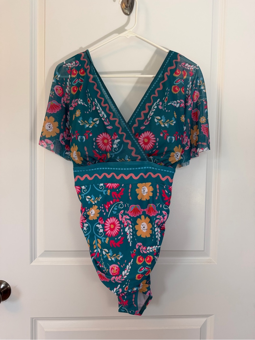 NWT BloomChic Emerald Green Floral Swim Sarong Dress - Picture 3 of 10